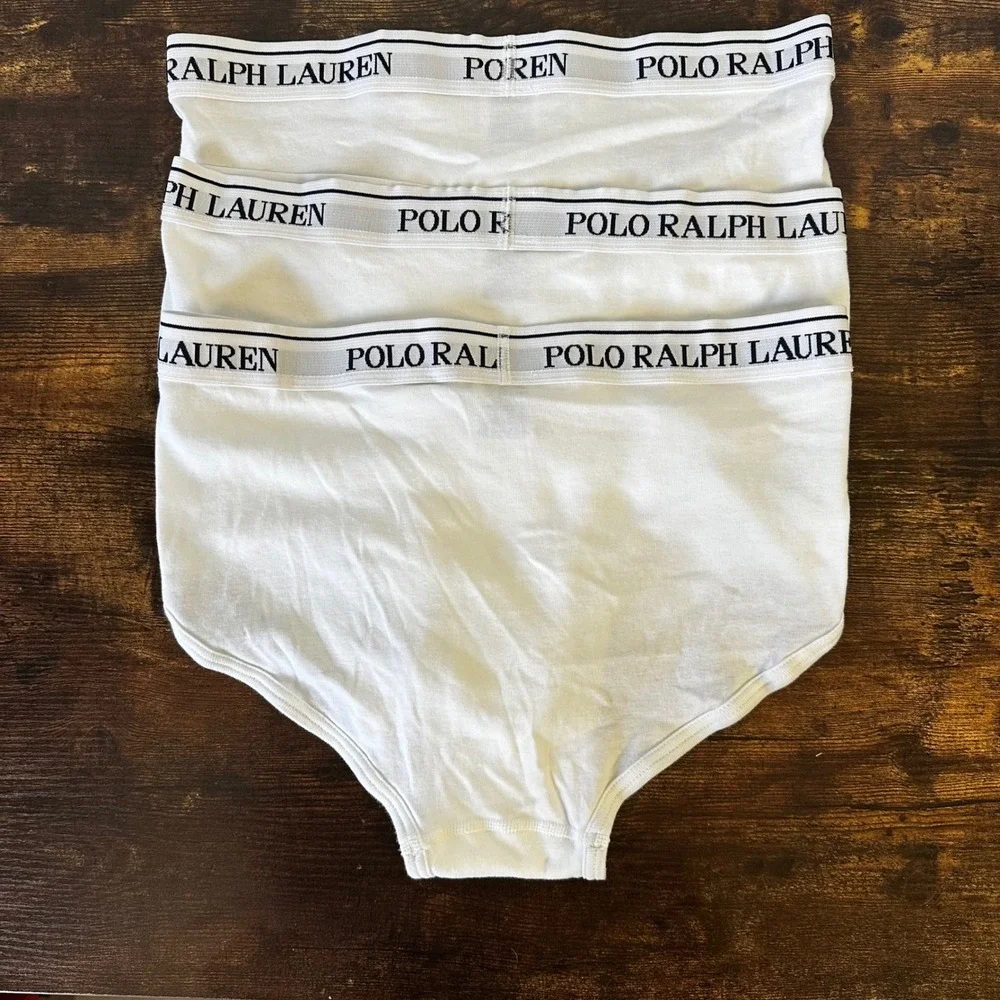Lot of 3 NWOT Ralph Lauren Mens Classic Fit Cotton Briefs White Size Large L - Picture 7 of 9